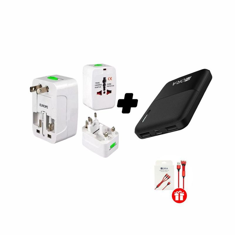 SHENGKE - Kit De Cargador Viajero Con Power Bank 5000mah  Obsequio.