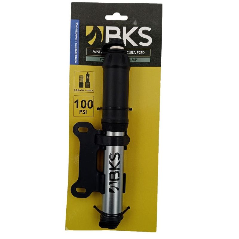 BKS - Inflador De Aire Bicicleta Mini Bomba Mano Bks P250 100psi
