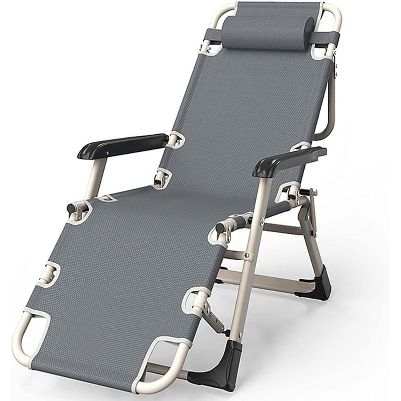 SUBE - Silla cama asoleadora para camping y playa plegable gris