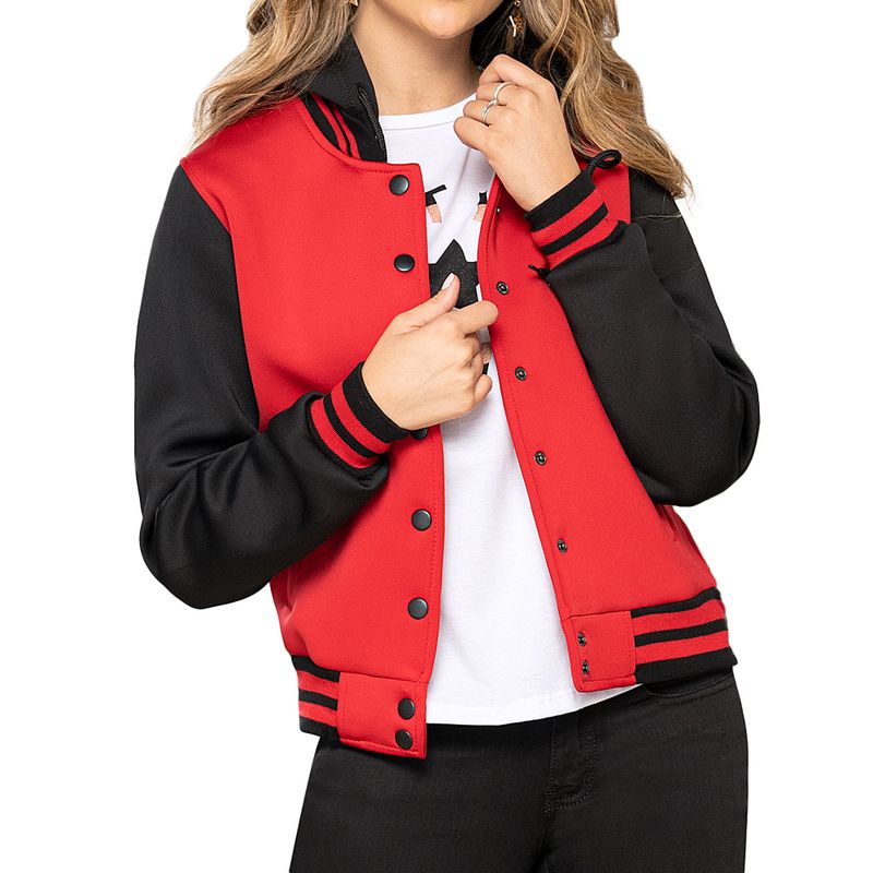 CROYDON - Chaqueta Nevet Rojo-Negro para Mujer Croydon