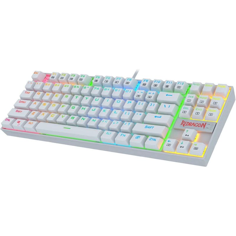 REDRAGON - Teclado Redragon Gamer Kumara K552W-RGB-1R-SP Blanco Switch Rojo