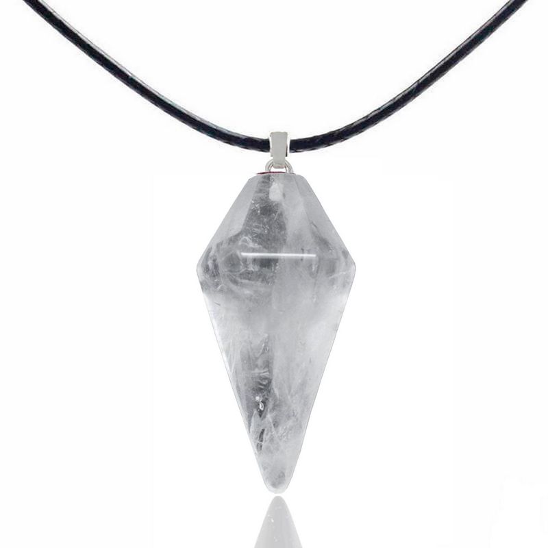 DAYOSHOP - Collar Cuarzo Cristal Pendulo Mas Estuche