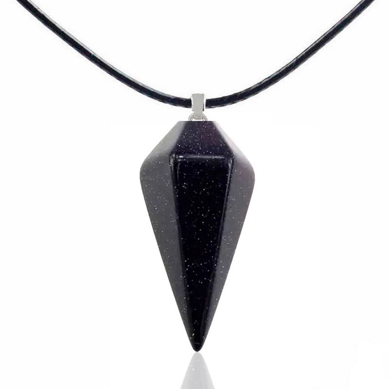 DAYOSHOP - Collar Cuarzo Lluvia De Plata Pendulo Mas Estuche