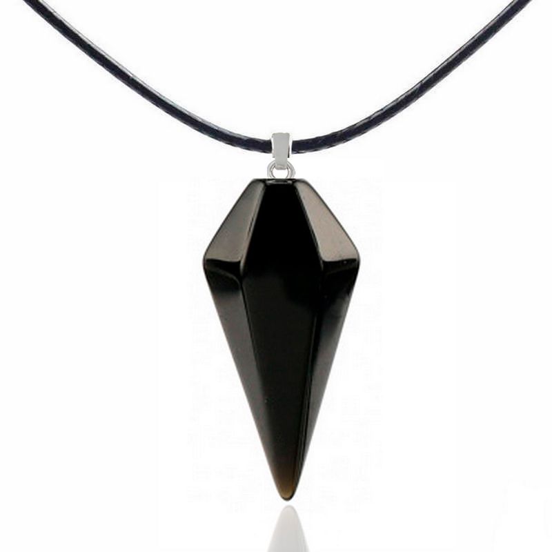 DAYOSHOP - Collar Cuarzo Onix Pendulo Mas Estuche