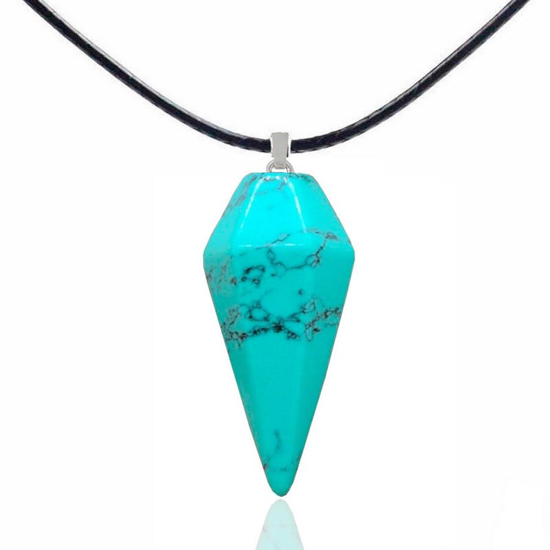 DAYOSHOP - Collar Cuarzo Turquesa Pendulo Mas Estuche