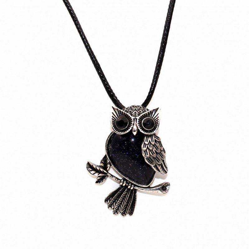 DAYOSHOP - Collar Cuarzo Lluvia De Plata Buho Sabio Mas Estuche