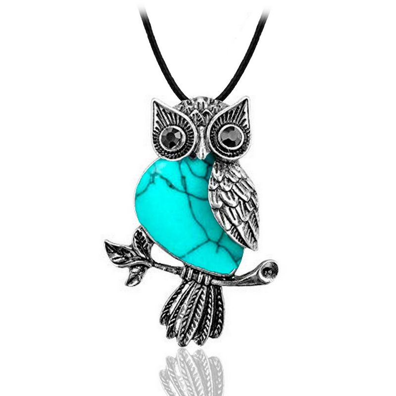 DAYOSHOP - Collar Cuarzo Turquesa Buho Sabio Mas Estuche