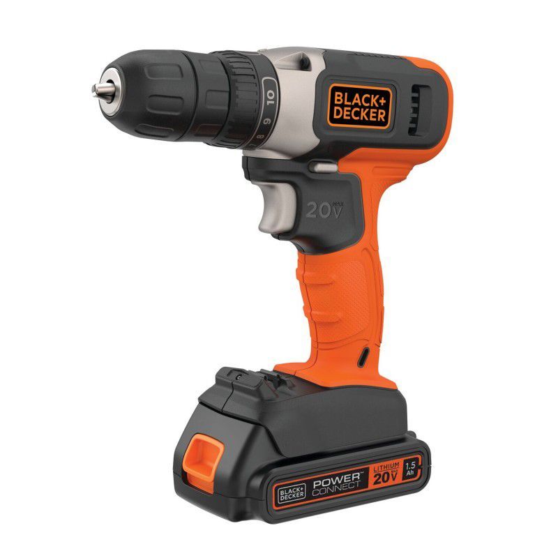 BLACK+DECKER - TALADRO ROTACION 38 20V LI-ION BLACK  DECKER BCD702C1-B3