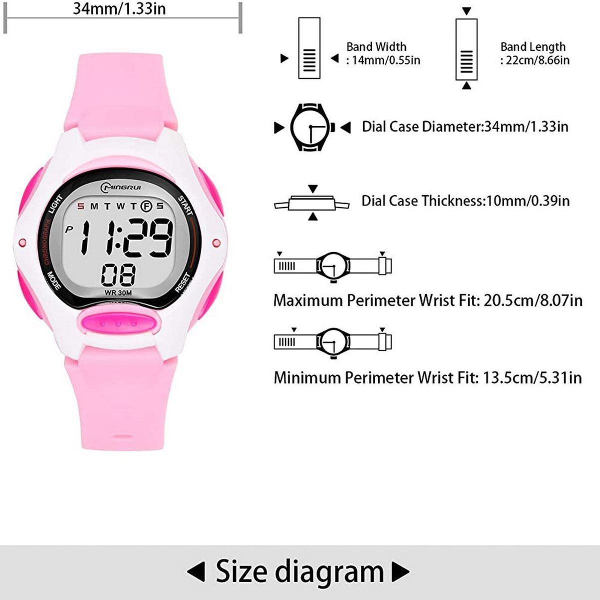 MINGRUI - Reloj Mingrui Impermeable Niña Niño Mas Estuche...