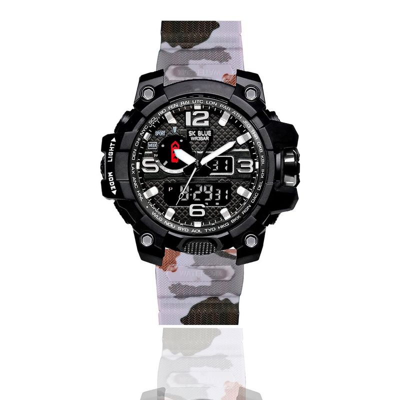 DAYOSHOP - Reloj Shock Hombre Led Digital Hora Doble Mas Estuche.