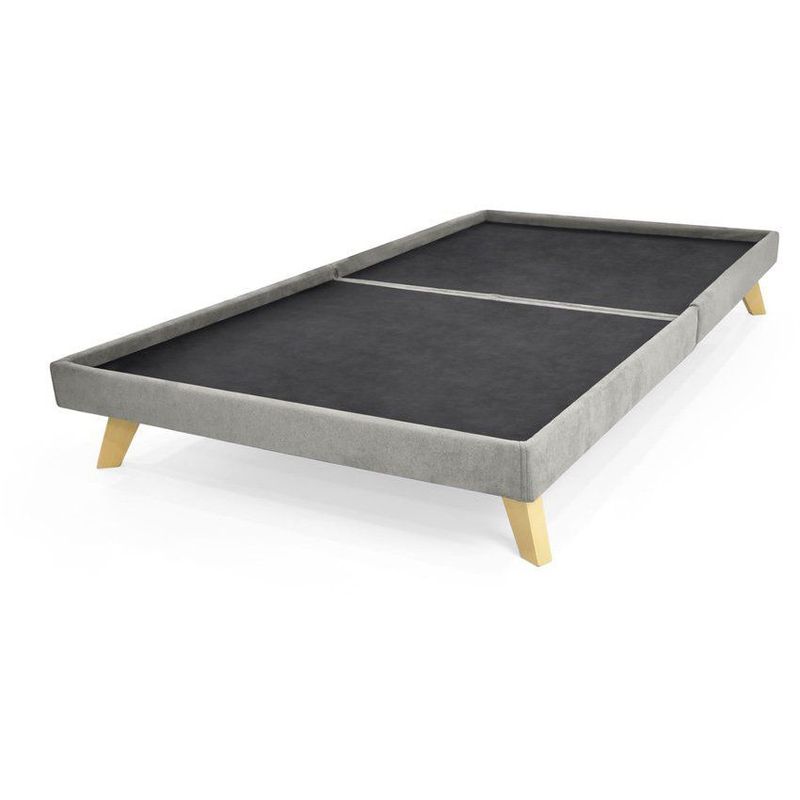 GENERICO - Base Cama Valencia Sencilla Tela Plata (194 x 105 x 25,3 cm)