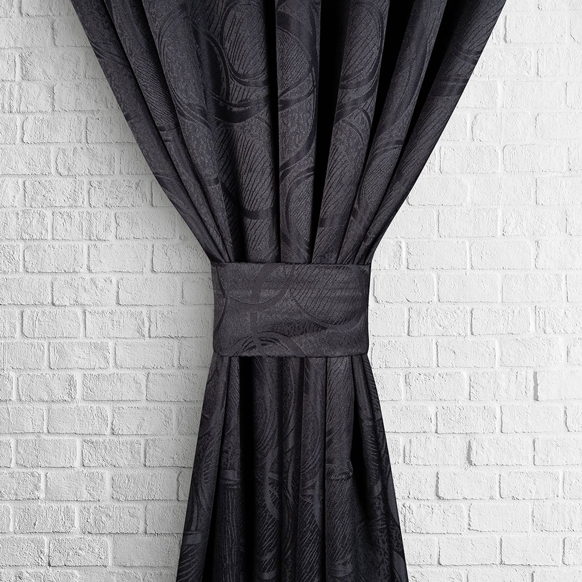 ADVANCE - Elegante Cortina Tipo Jacquard Sala o Habitación 280cm x 210cm Negro