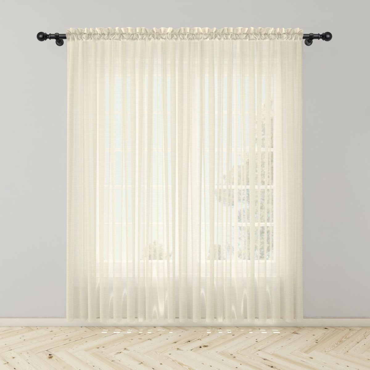 ADVANCE - Cortina Beige en Velo Muselina 3 mts x 2.10 mts Entero