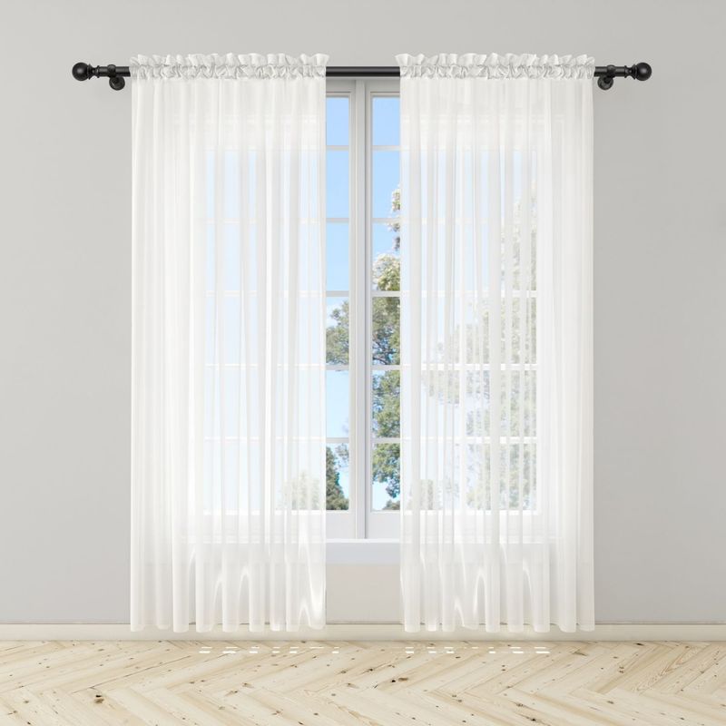 GENERICO - Cortina Blanca en Velo Muselina 3 mts x 2.10 mts Dividido