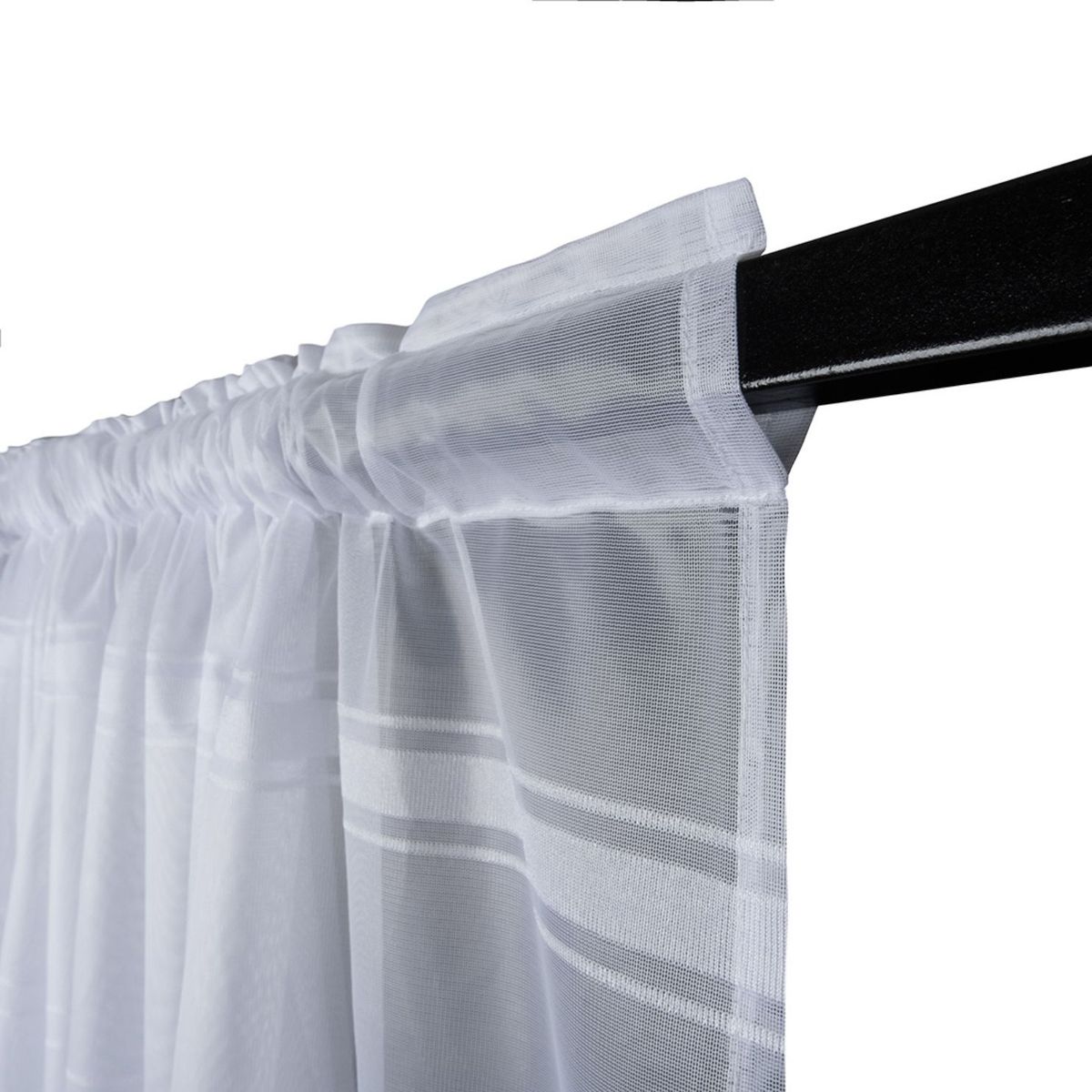 GENERICO - Cortina Blanca Rayada en Velo Muselina 3 mts x 2.10 mts Entero