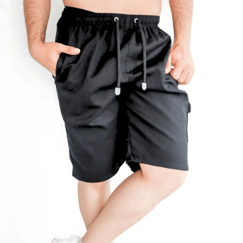 SHAKTIS - Bermuda shaktis unicolor dril strech negro 2424