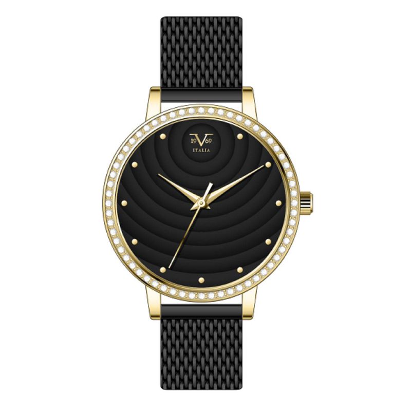 19V69 ITALIA - Reloj Mujer Negro + 5 Complementos de Lujo Incluidos