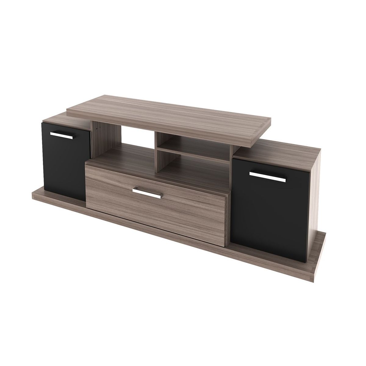 BONNO - Rack P/Tv 50 Venecia Roble/Negro Bonno