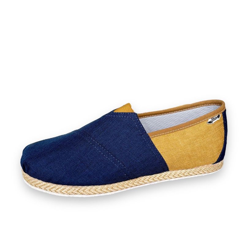 XIAN SHOES - Alpargata yute hombre azul-mostaza