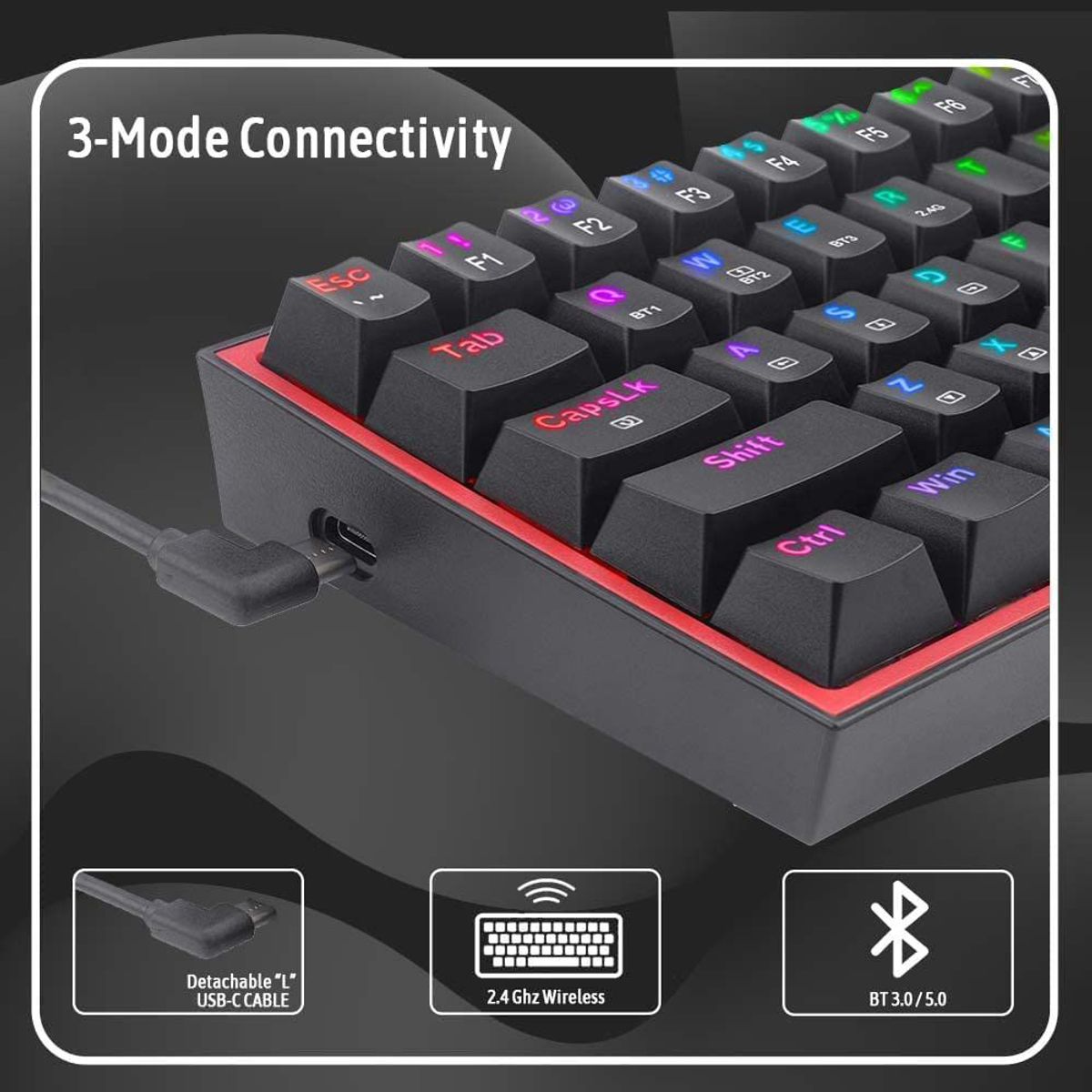REDRAGON - Teclado Gamer Redragon Fizz Pro K616-RGB-SP Negro español