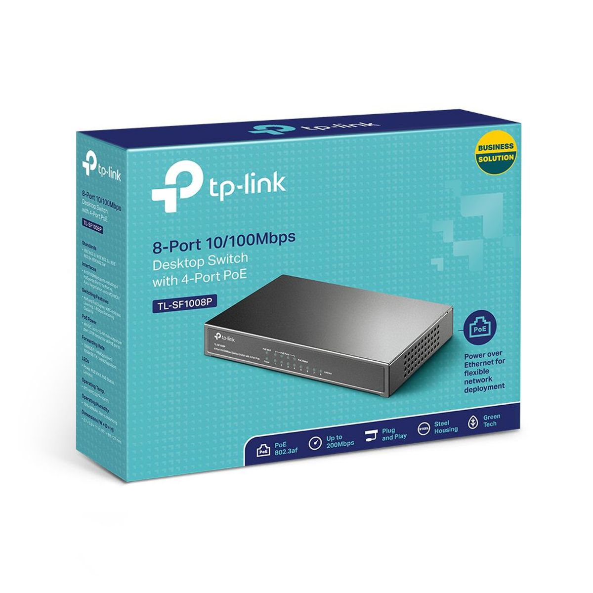 TP LINK - Switch Escritorio PoeTp-link8 Puertos 10100 Tl-sf1008p