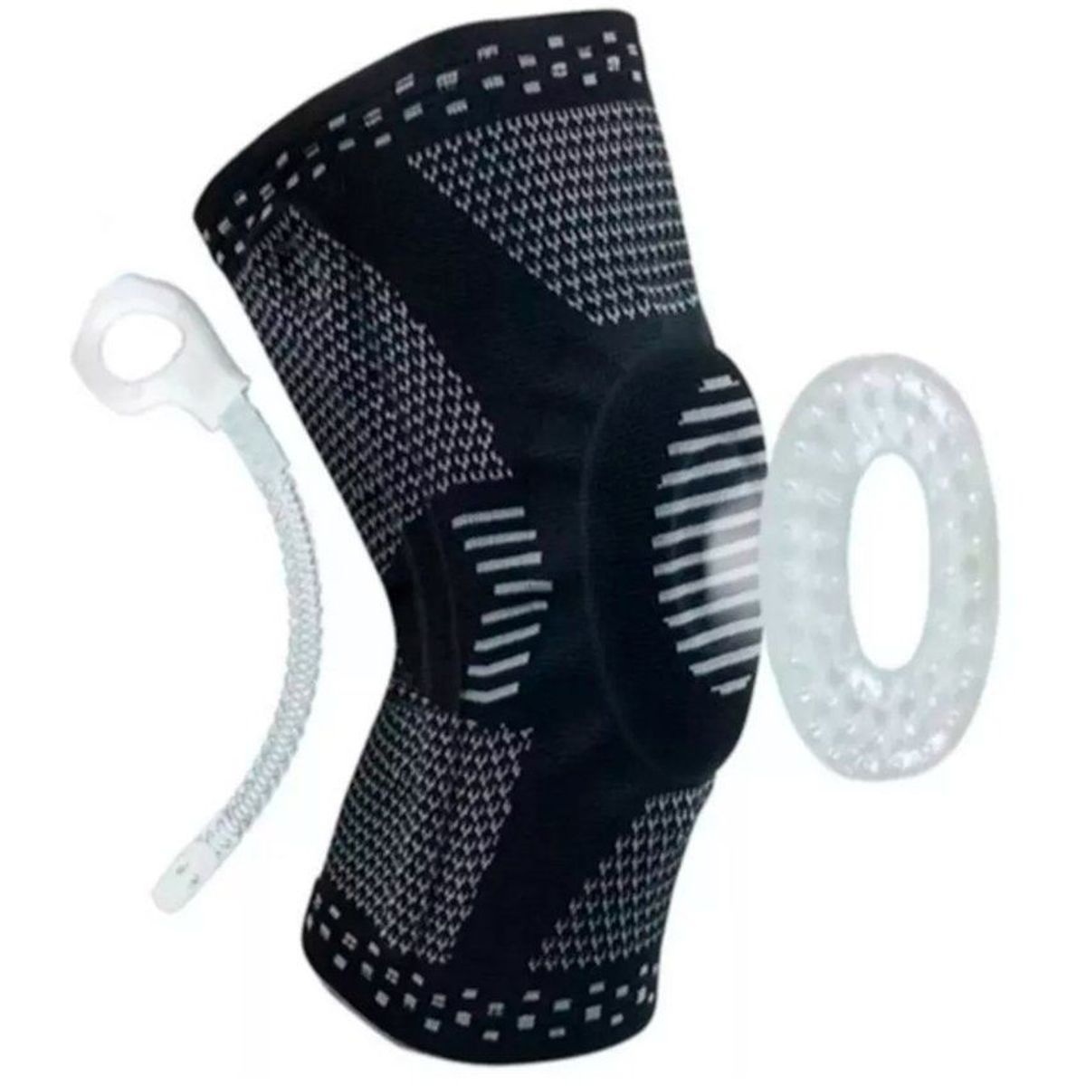 GENERICO - Rodillera compresión gym silicona soportes metálicos deporte