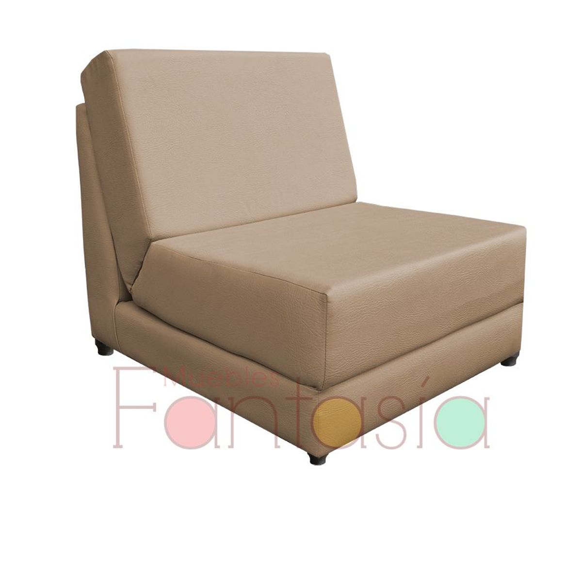 MUEBLES FANTASIA - Silla cama de 70 cm Cuerotex Beige