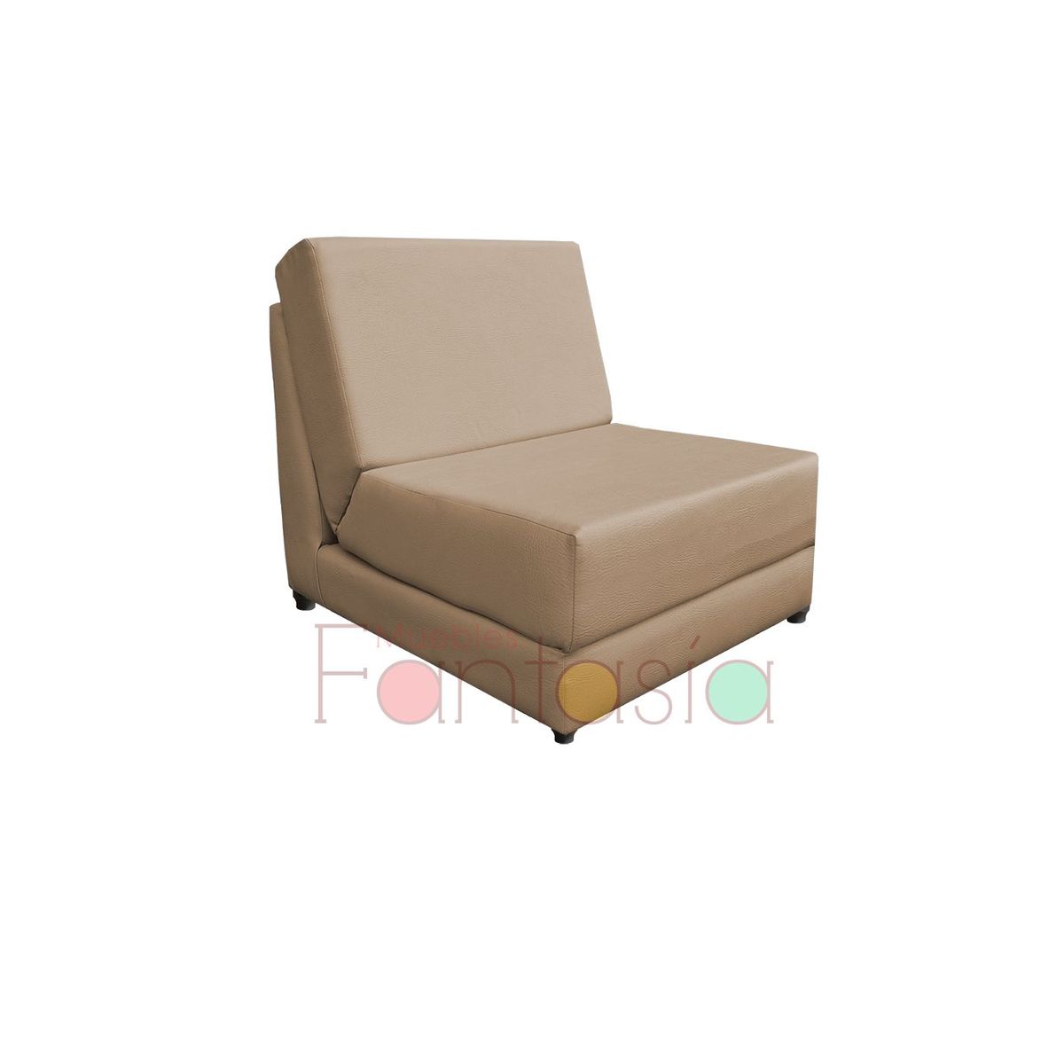 MUEBLES FANTASIA - Silla cama de 70 cm Cuerotex Beige