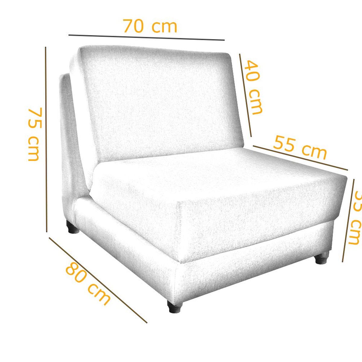 MUEBLES FANTASIA - Silla cama de 70 cm Cuerotex Beige