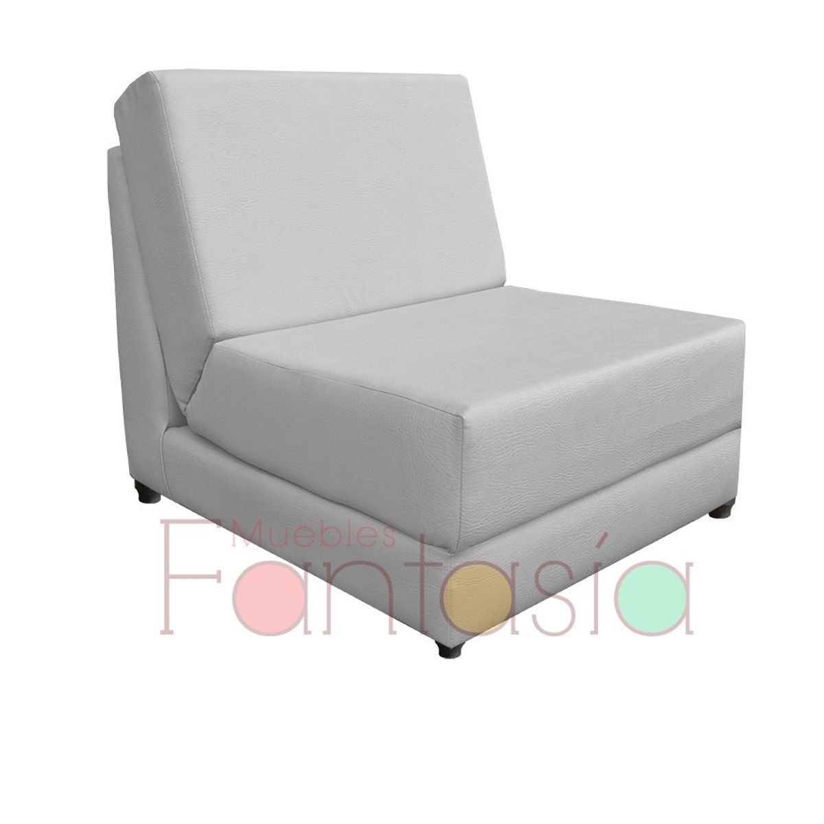 MUEBLES FANTASIA - Silla cama de 70 cm Cuerotex Blanco