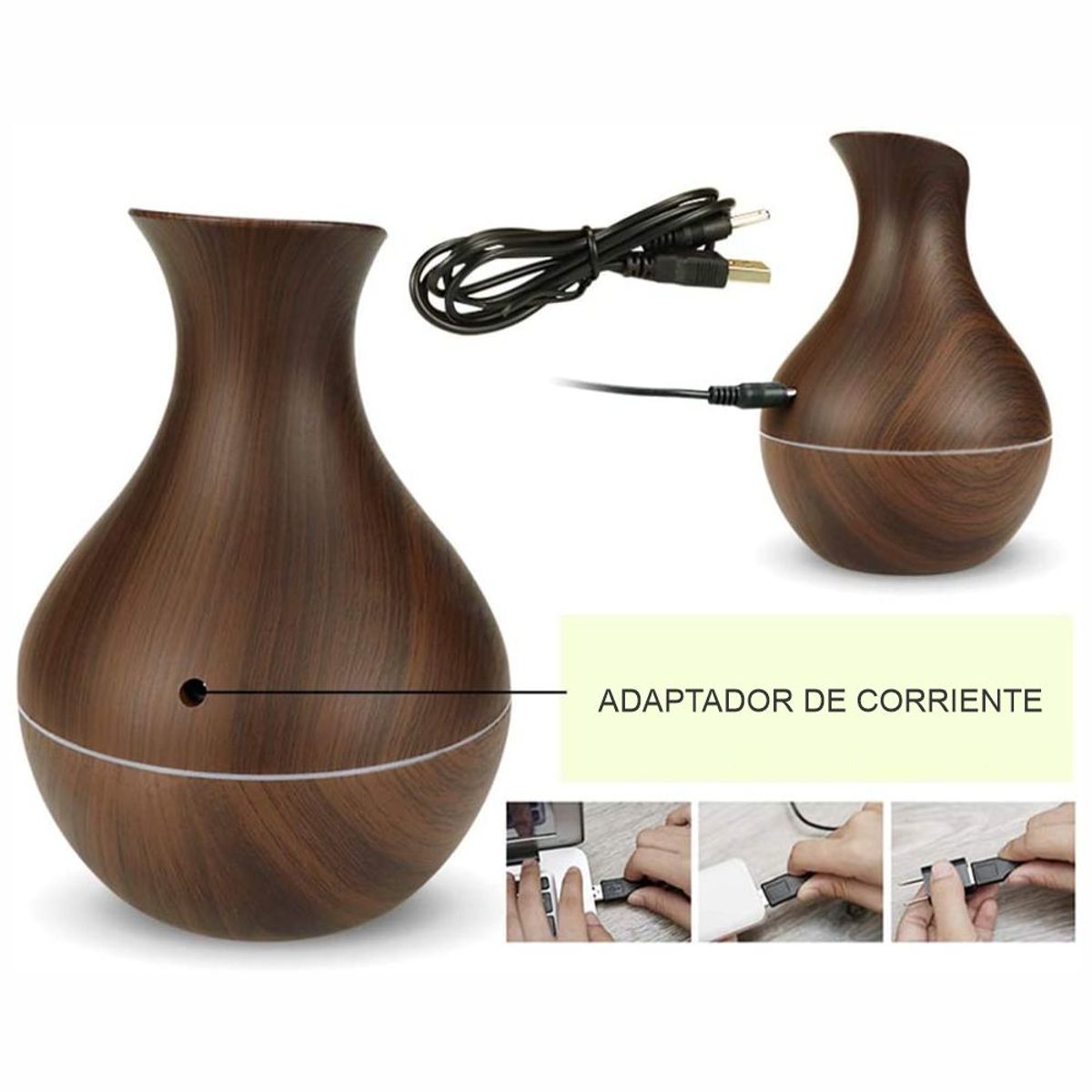GENERICO - Difusor De Aroma Ultrasonico Tipo Florero 130ml  Esencias