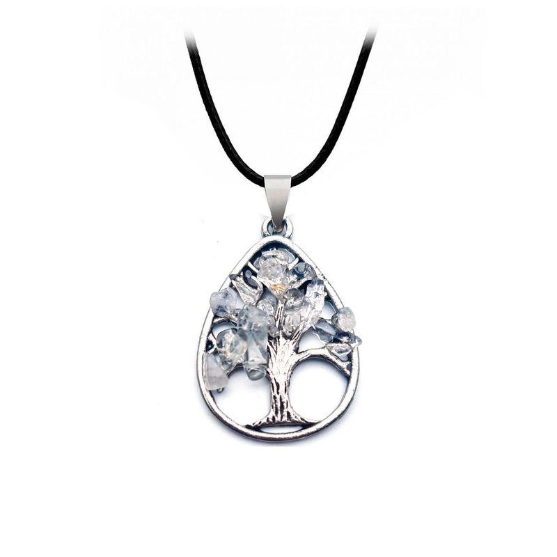 DAYOSHOP - Collar Cuarzo Luna Arbol Gota Mas Estuche