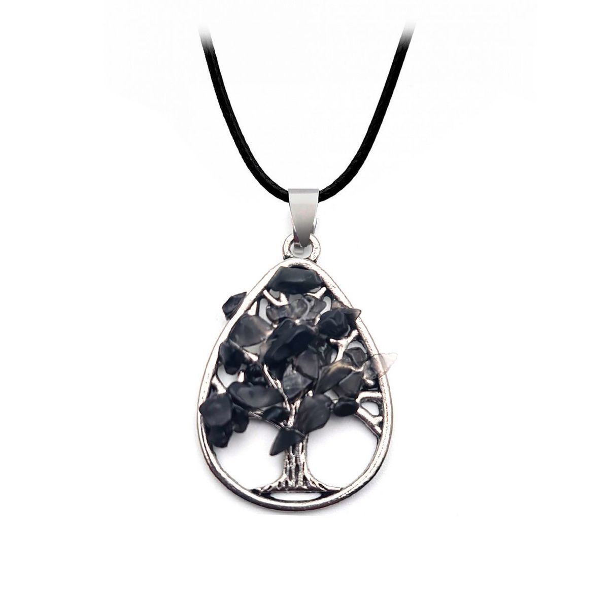 DAYOSHOP - Collar Cuarzo Onix Arbol Gota Mas Estuche