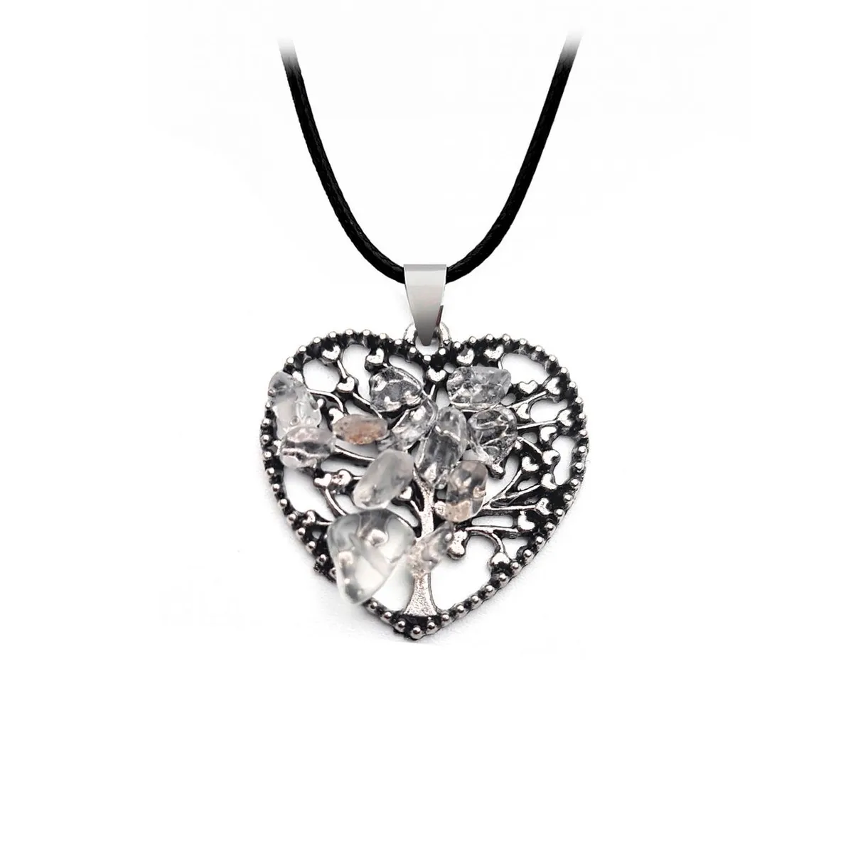 DAYOSHOP - Collar Cuarzo Luna Arbol Corazon Mas Estuche