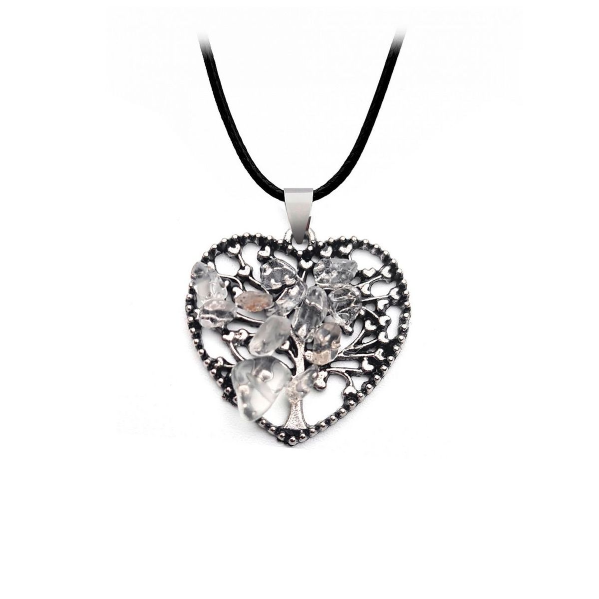 DAYOSHOP - Collar Cuarzo Luna Arbol Corazon Mas Estuche