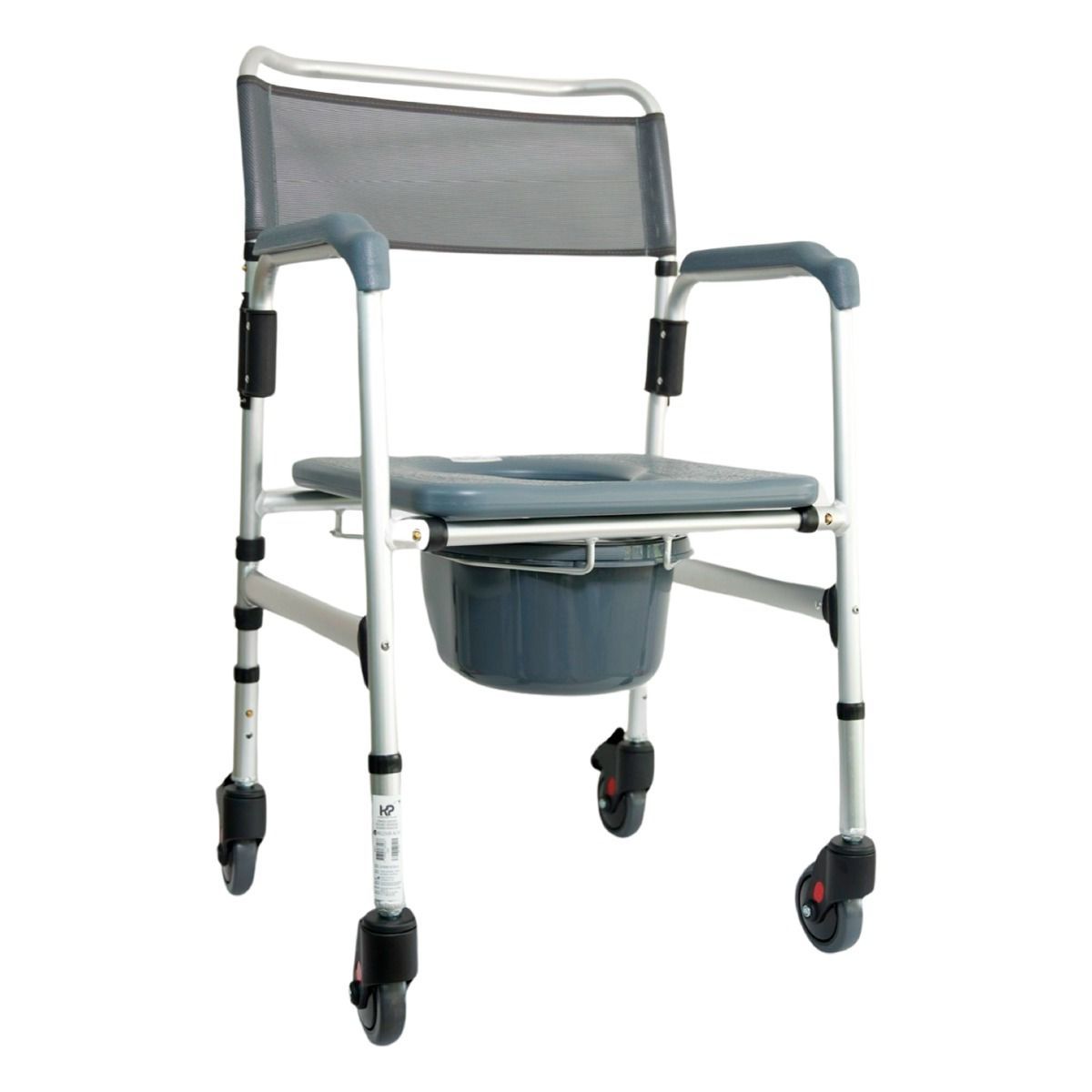 KONFORT - SILLA SANITARIO PLEGABLE CON RUEDAS EN ALUMINIO 100 KILOS