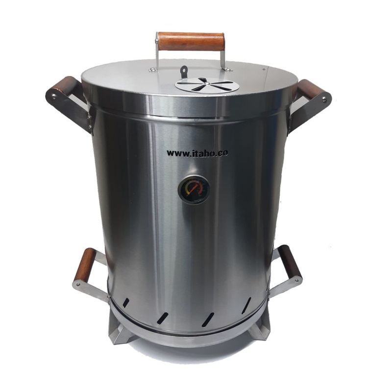 GENERICO - Asador de Barril itaho 15 Libras Acero Inoxidable Plateado