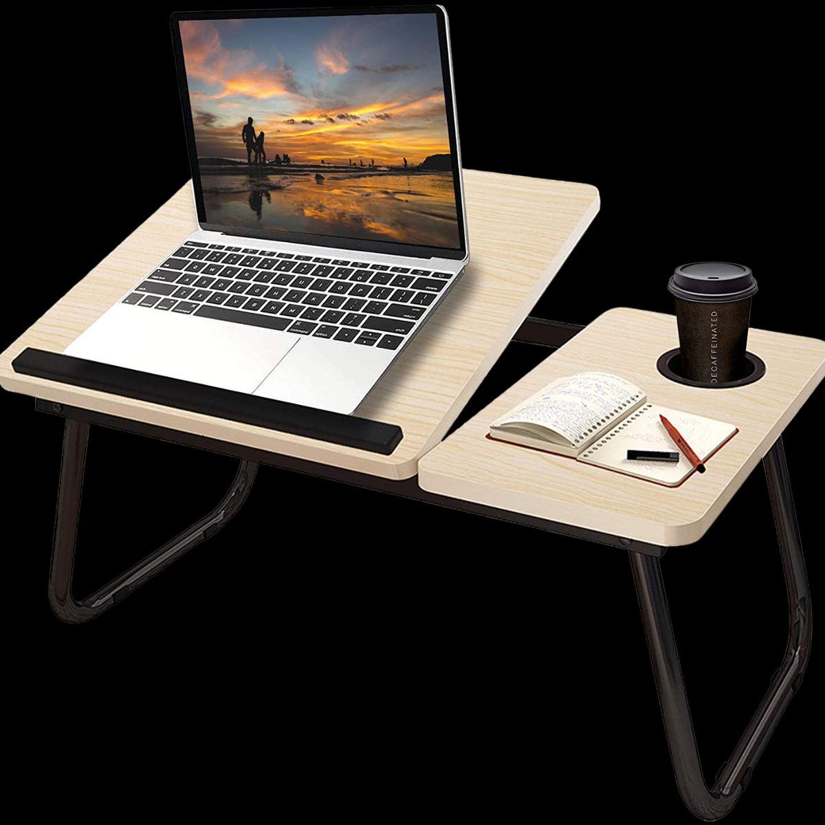 SUBE - Mesa para computador de cama multifuncional plegable ajustable natural-