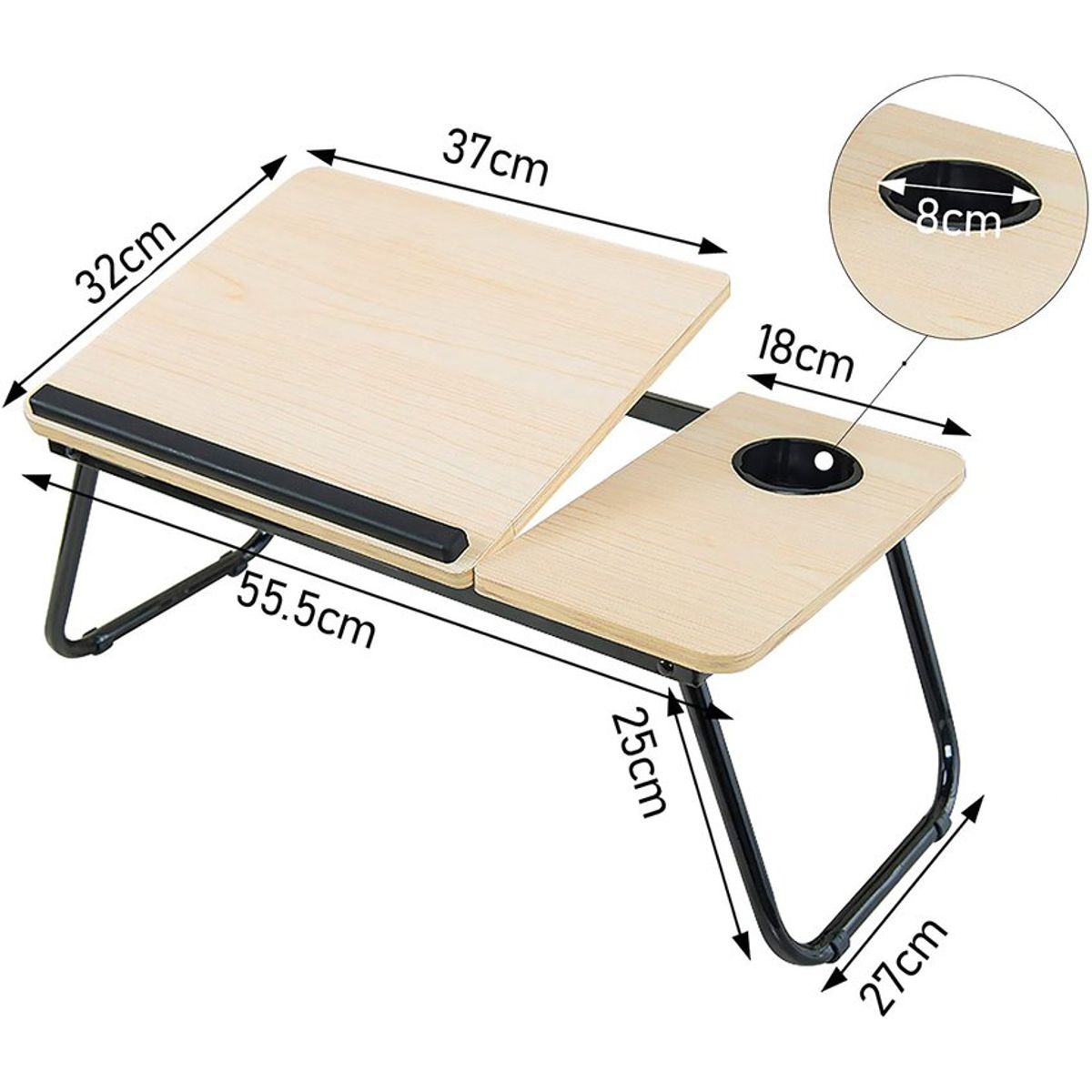 SUBE - Mesa para computador de cama multifuncional plegable ajustable natural-