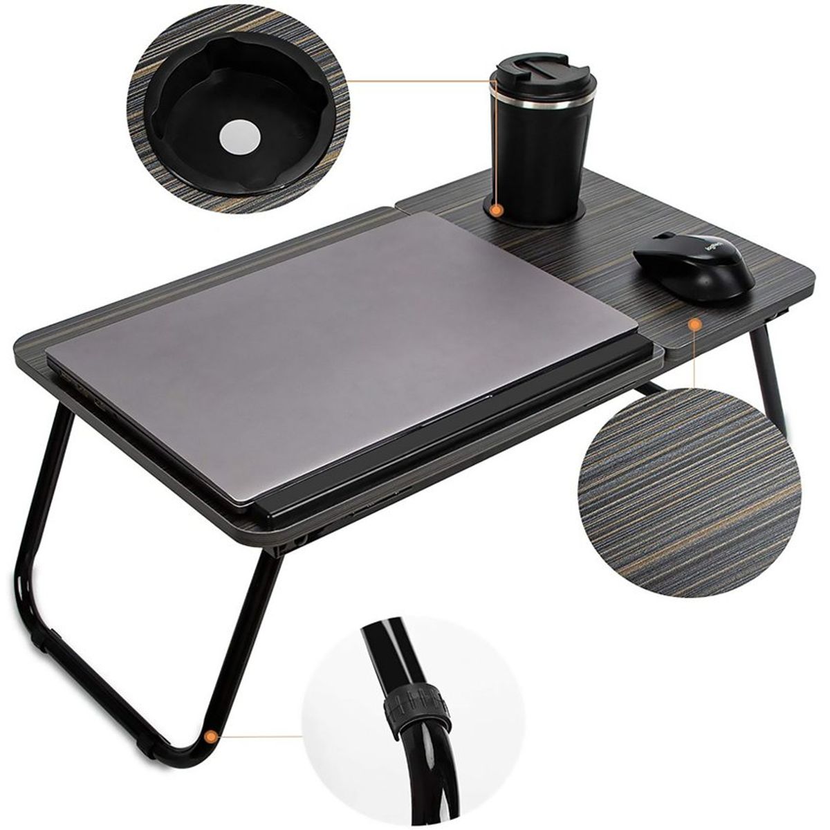 SUBE - Mesa para computador multifuncional de cama plegable ajustable cromado