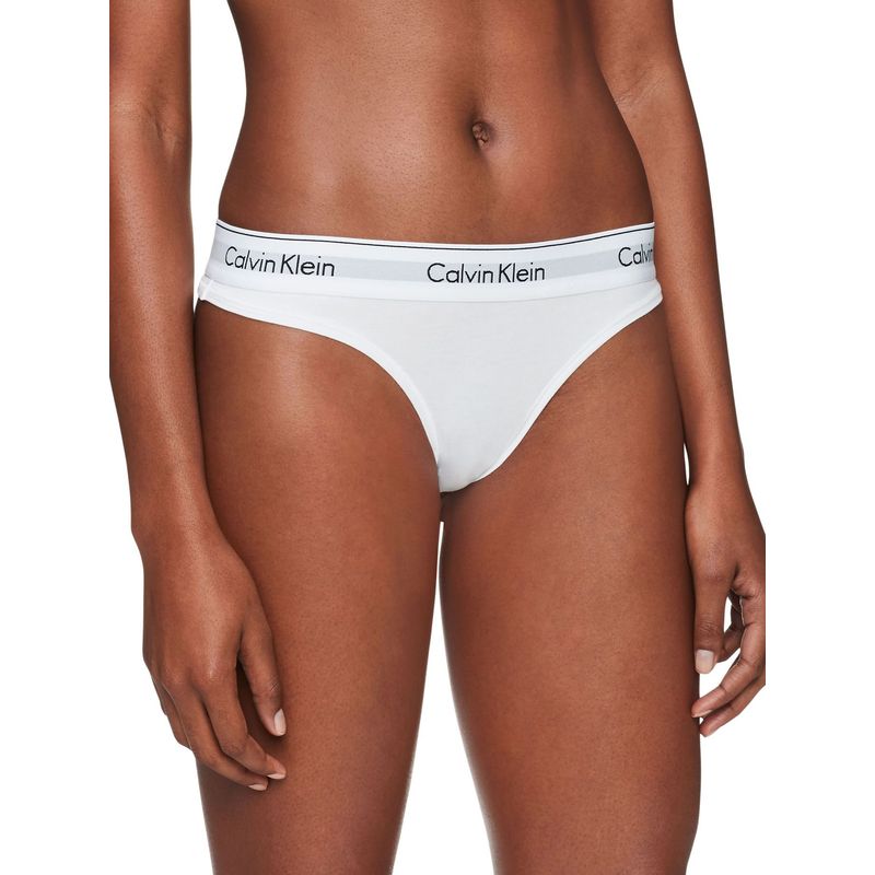 CALVIN KLEIN - Pantie Tanga Blanca En Algodón Calvin Klein