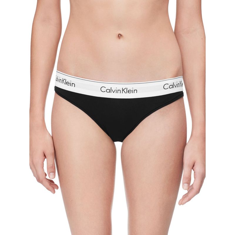 CALVIN KLEIN - Pantie Negro Tipo Bikini en Algodón Para Mujer Calvin Klein