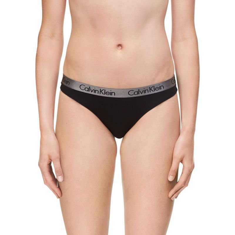 CALVIN KLEIN - Panties Negro Tipo Tanga En Algodón Radiant Calvin Klein