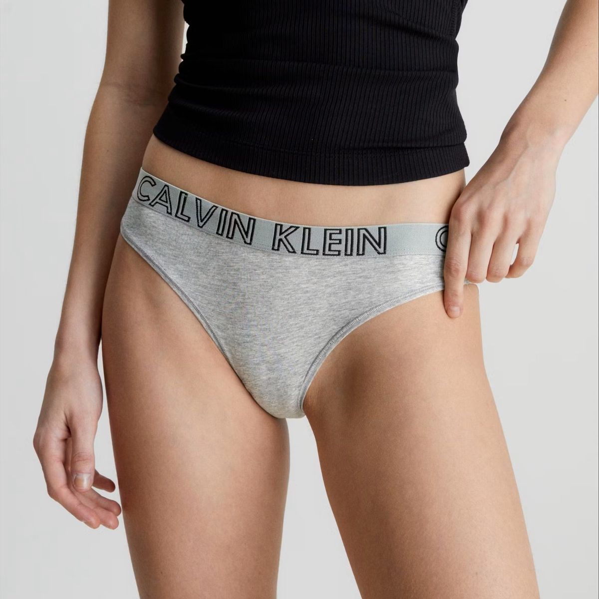 CALVIN KLEIN - Pantie Gris En Algodón Tipo Bikini Para Mujer Calvin Klein