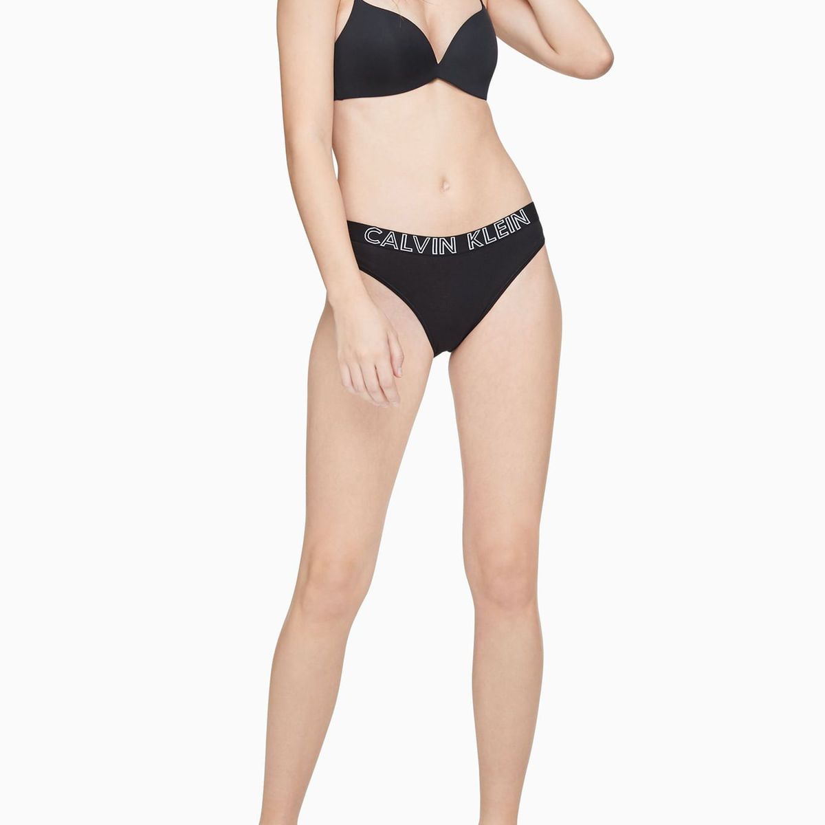 CALVIN KLEIN - Pantie Negro Tipo Bikini En Algodón Para Mujer Calvin Klein