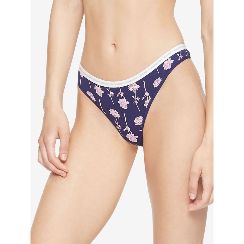 CALVIN KLEIN - Pantie Morada Tipo Tanga En Algodón Calvin Klein