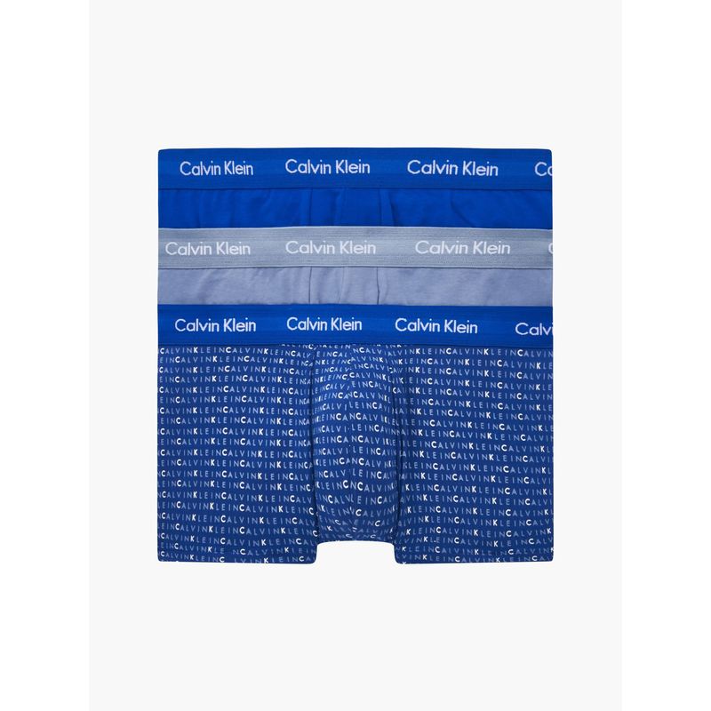 CALVIN KLEIN - 3 Pack De Boxer Azul En Algodón Low Rise Trunk Calvin Klein