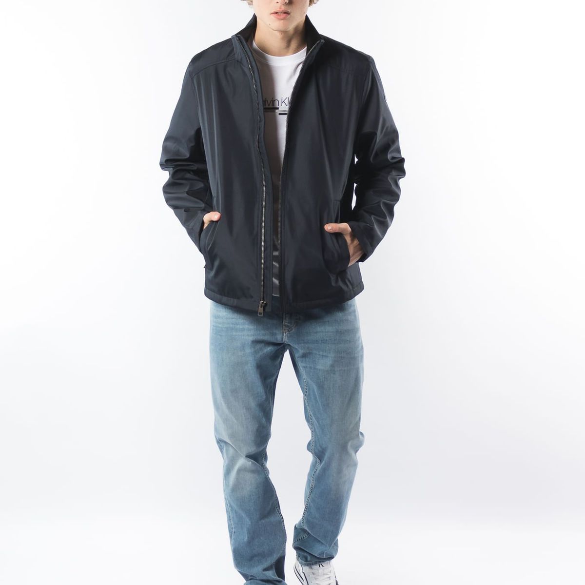 CALVIN KLEIN - Chaqueta Azul De Tejido Plano Para Hombre Calvin Klein