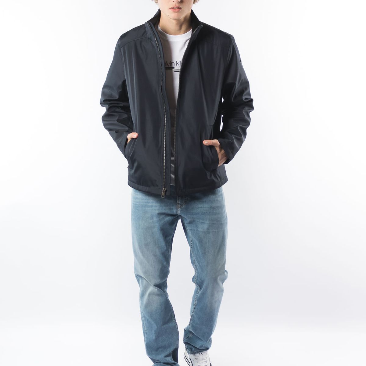 CALVIN KLEIN - Chaqueta Azul De Tejido Plano Para Hombre Calvin Klein