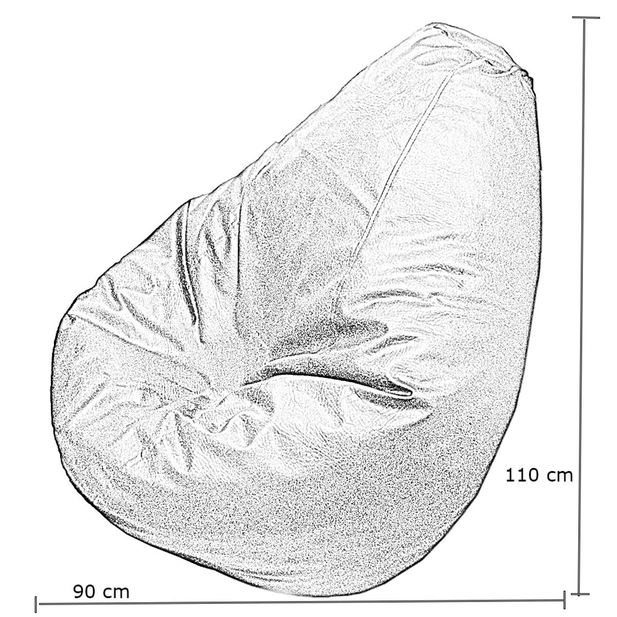 MUEBLES FANTASIA - Puff Pera Cuerotex Negro GRANDE  Muebles fantasía